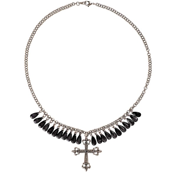 Colar Gótico Pedras Pretas
