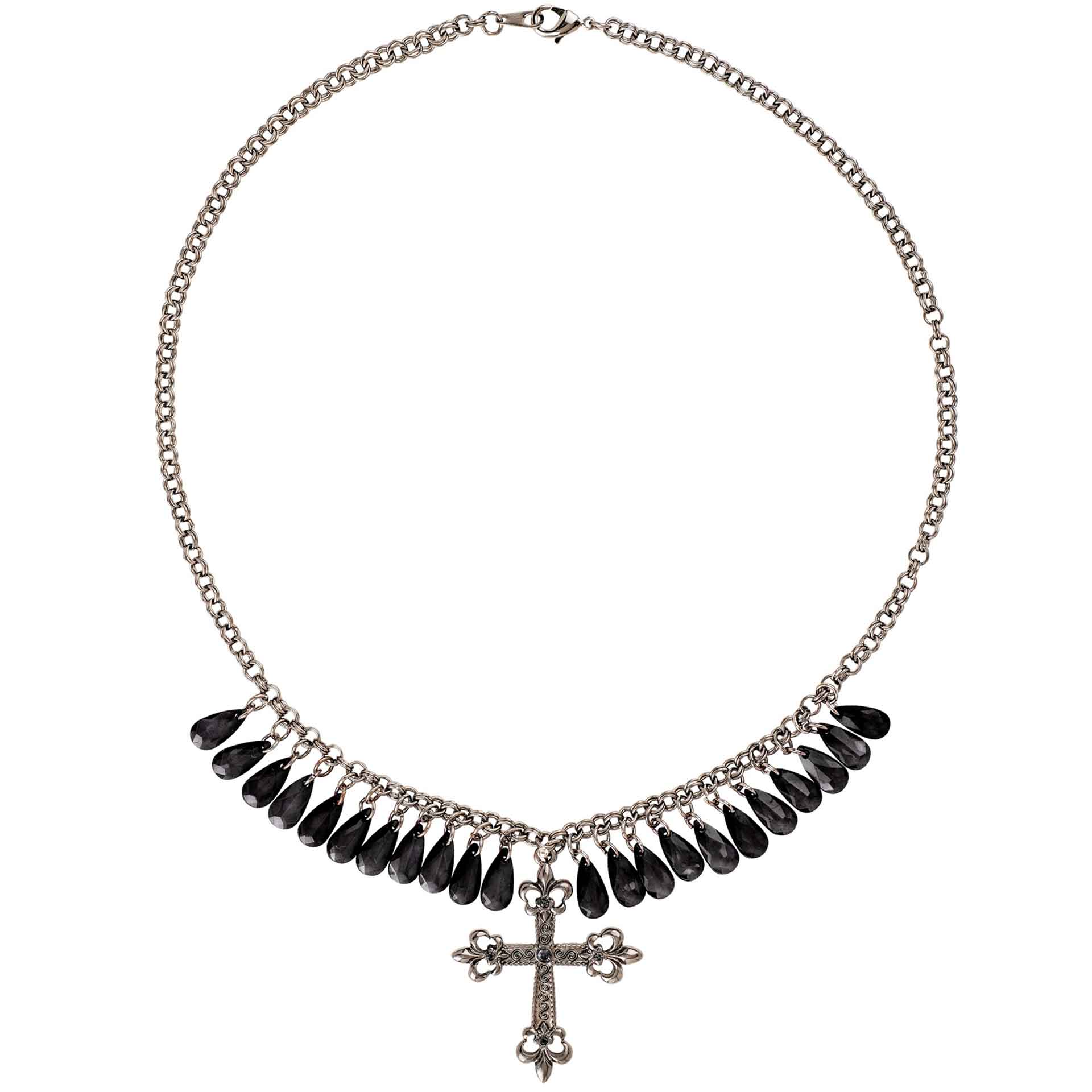Colar Gótico Pedras Pretas