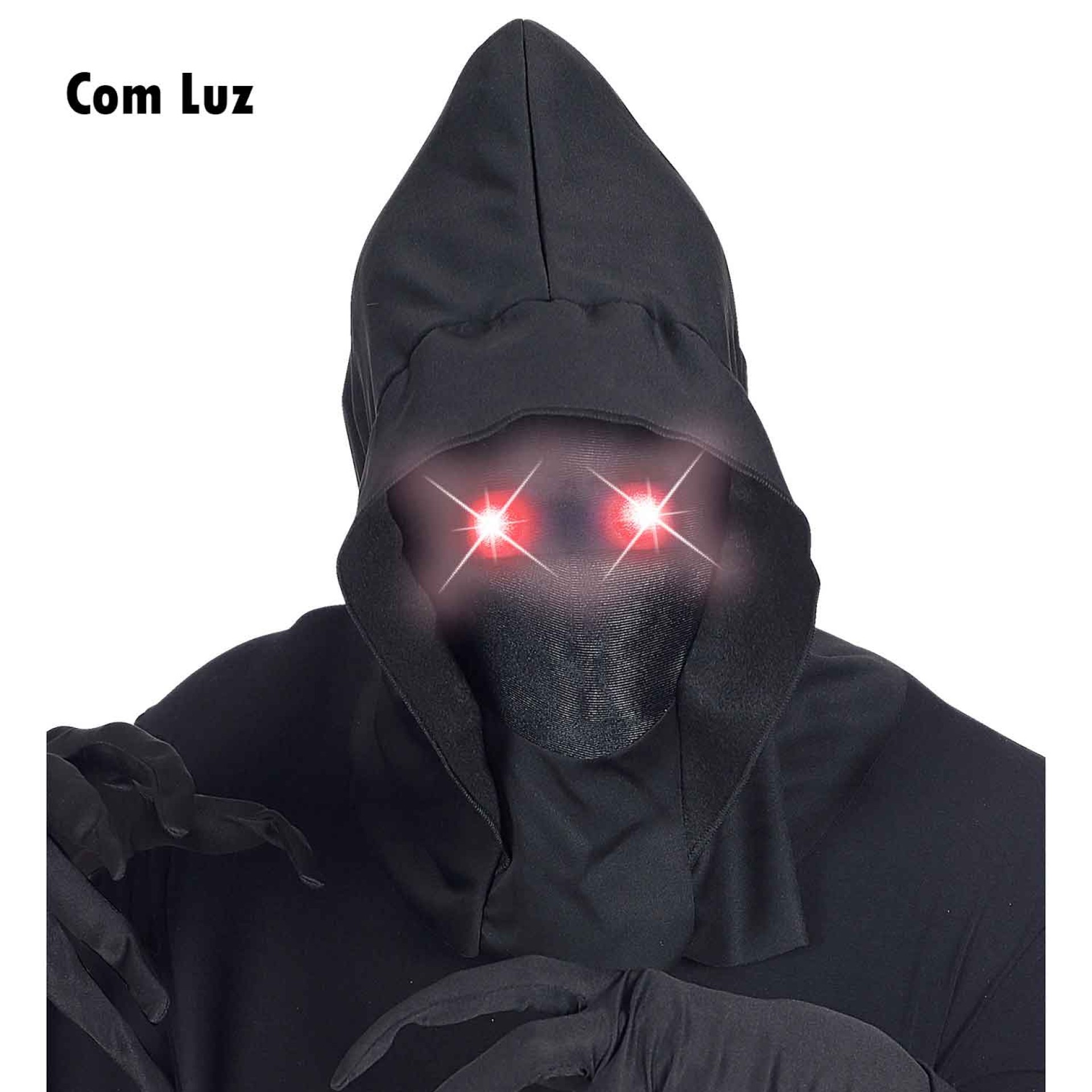 Máscara Capuz Negro Com Luz