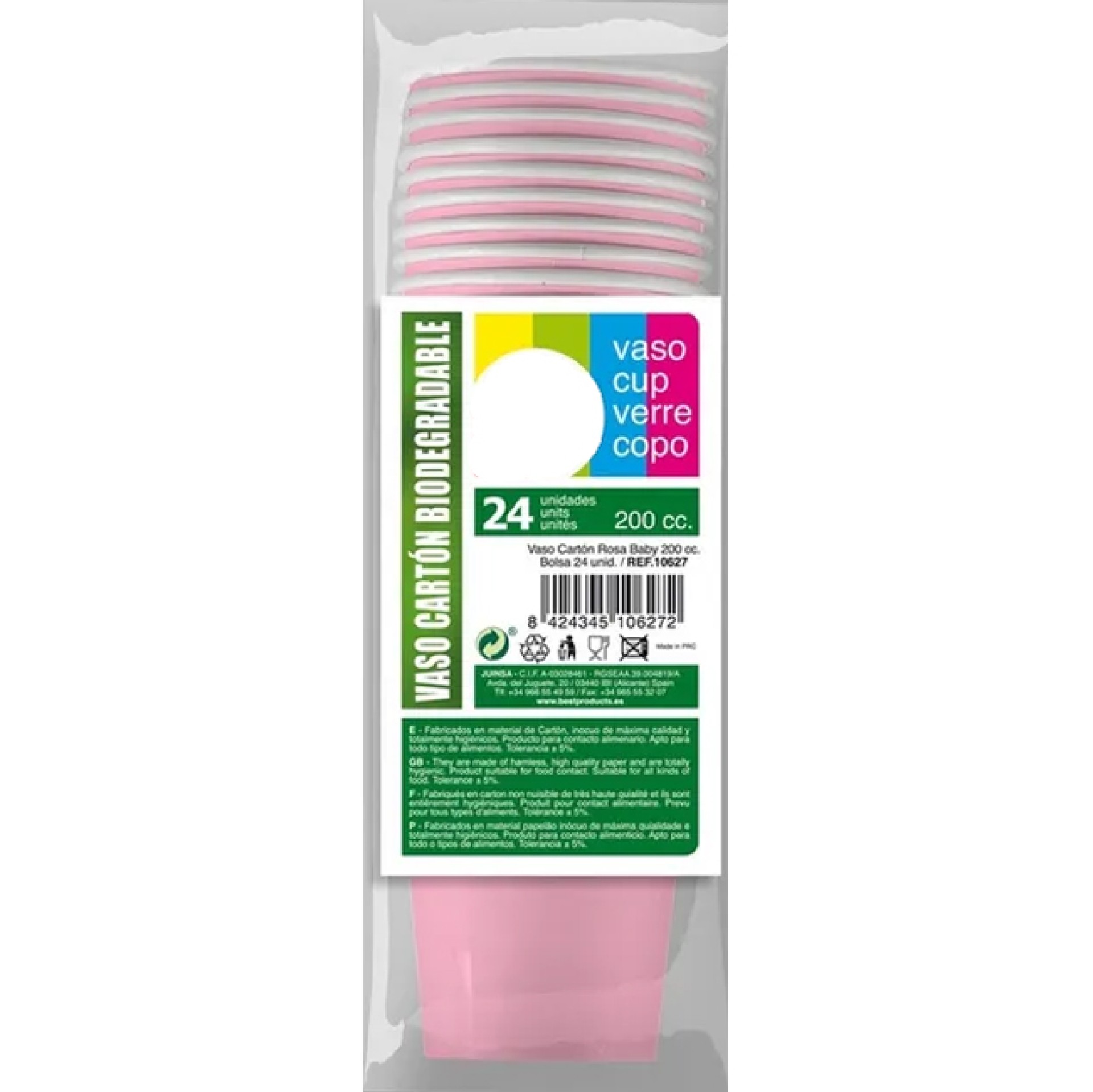 Pack Copos Rosa 24 Unid