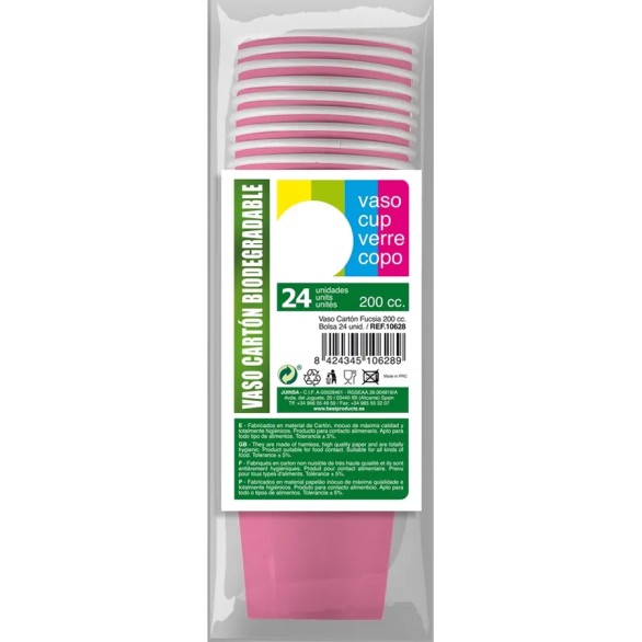 Pack Copos Fushia 24 Unid