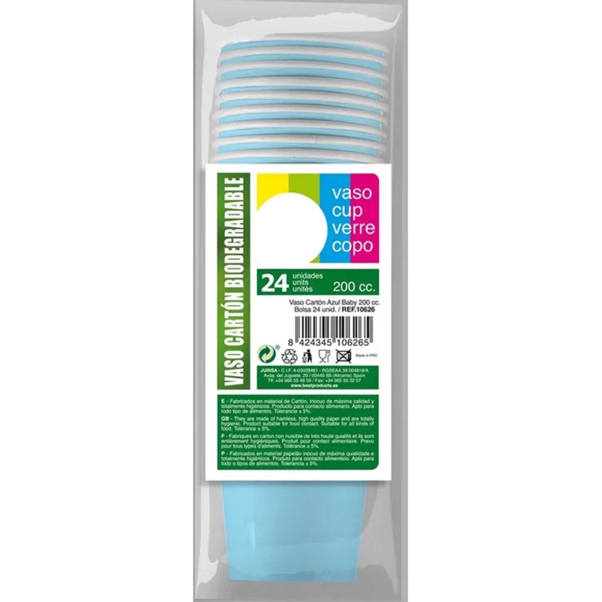 Pack Copos Azul Claro 24 Unid