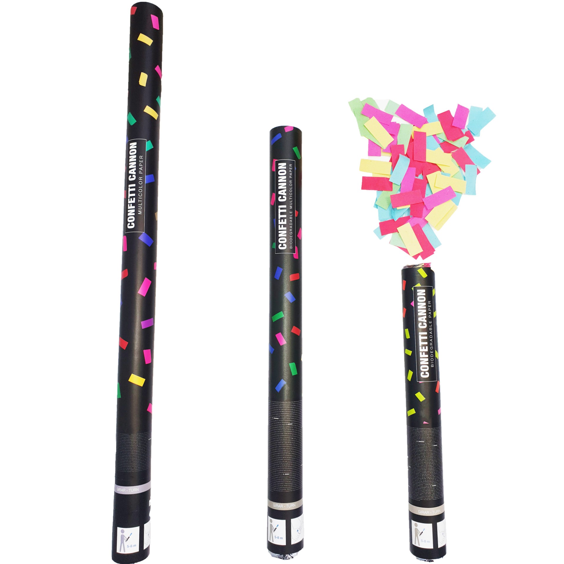 Lança Confettis Papel 3 Tamanhos