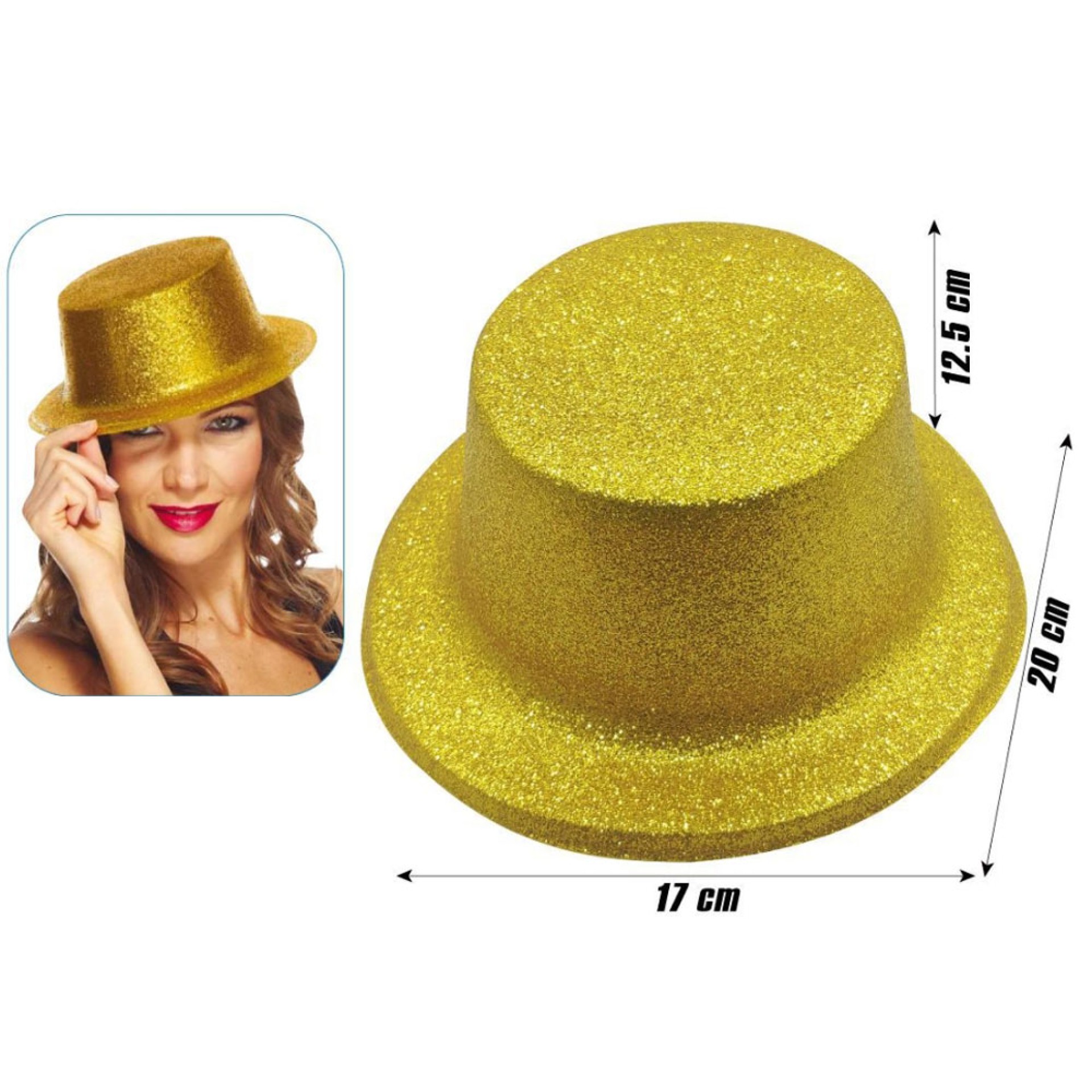 Cartola Glitter Dourada Senhora