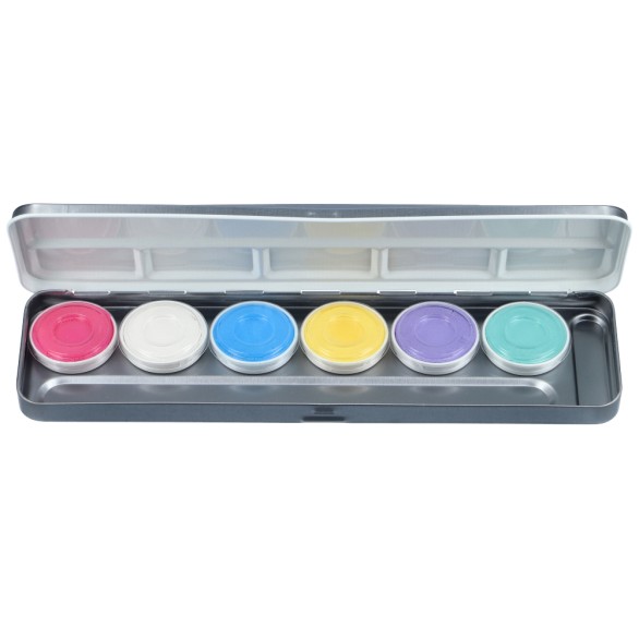 Paleta Tintas Aqua Face and Body 6 Cores Pastel