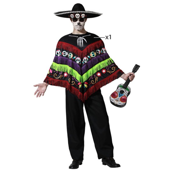 Poncho Dia de Los Muertos