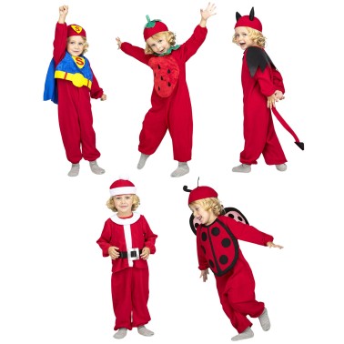Fato Pack 5 Disfarces Vermelho Fato Pack 5 Disfarces Vermelho
