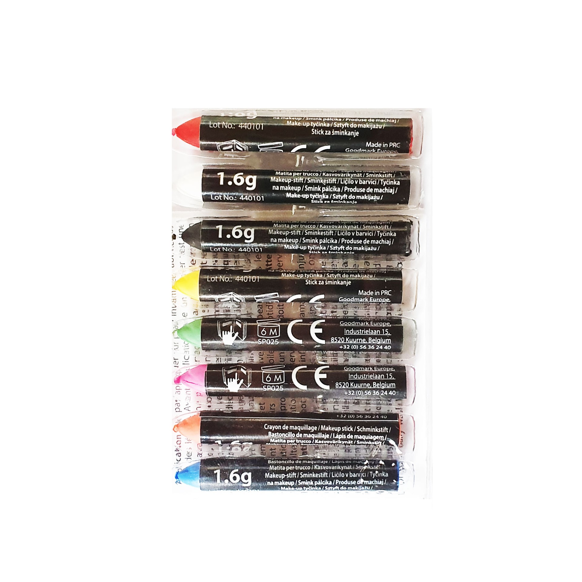 Caixa 8 Lápis de Pintura Facial