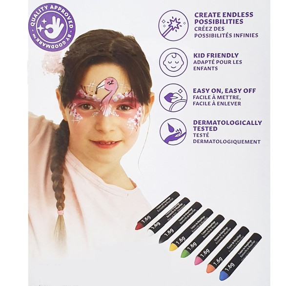 Caixa 8 Lápis de Pintura Facial