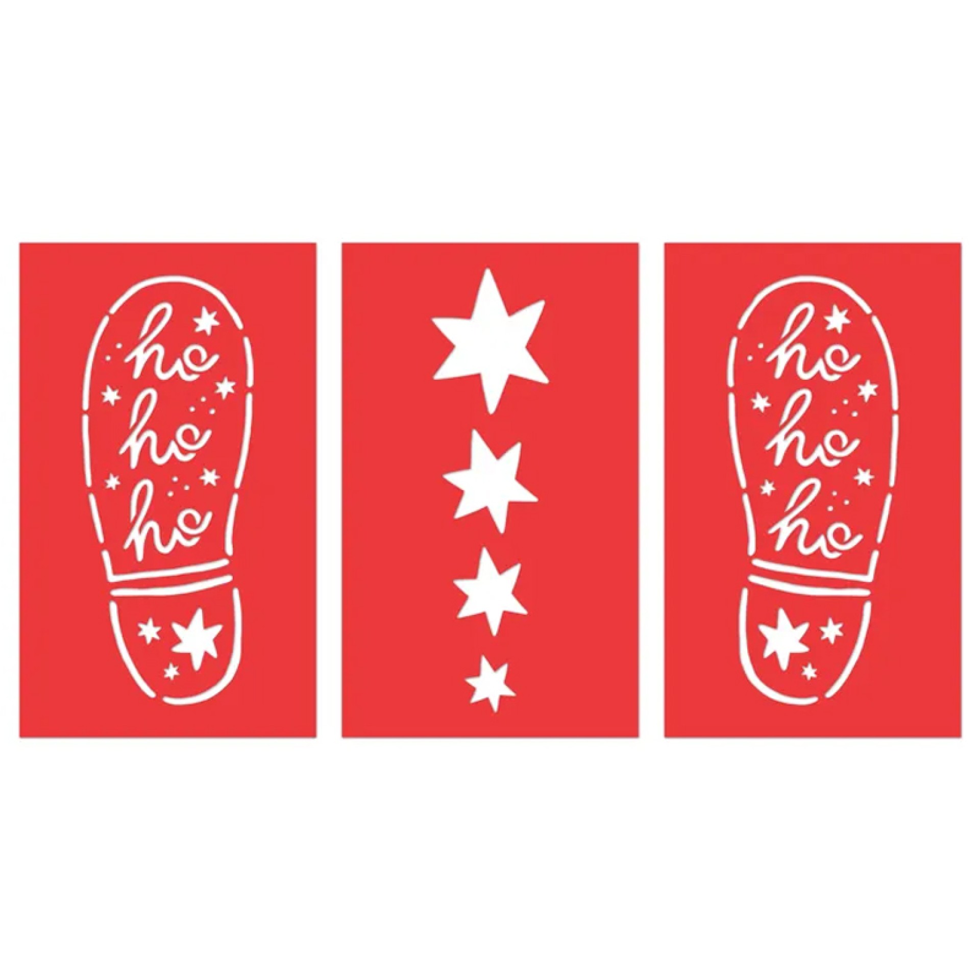 Stencil Pegada Pai Natal 3 Unid