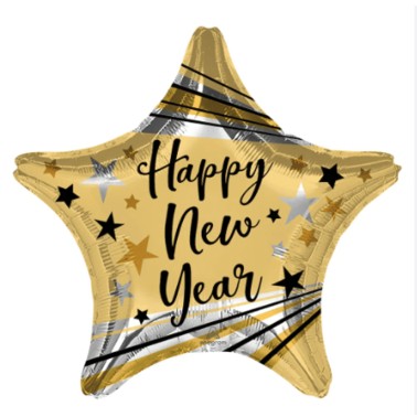 Balo Estrela Dourada Happy New Year