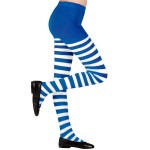 Collants Riscas Azuis e Brancas Criana