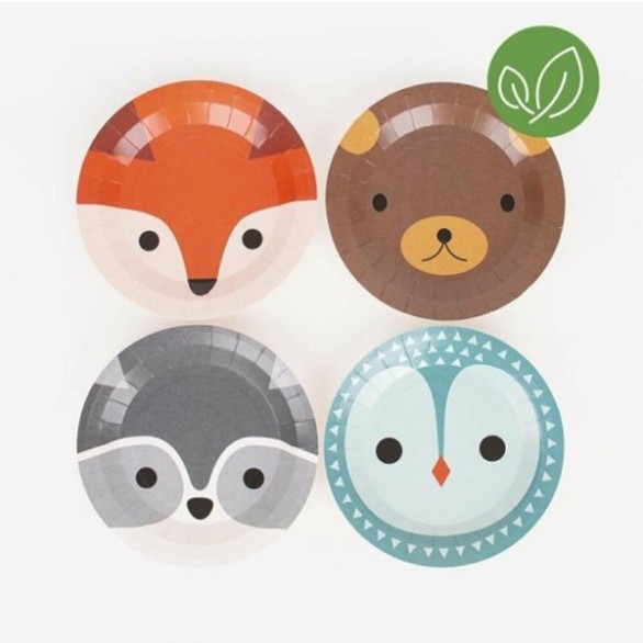 Pratos Floresta 8 Unid