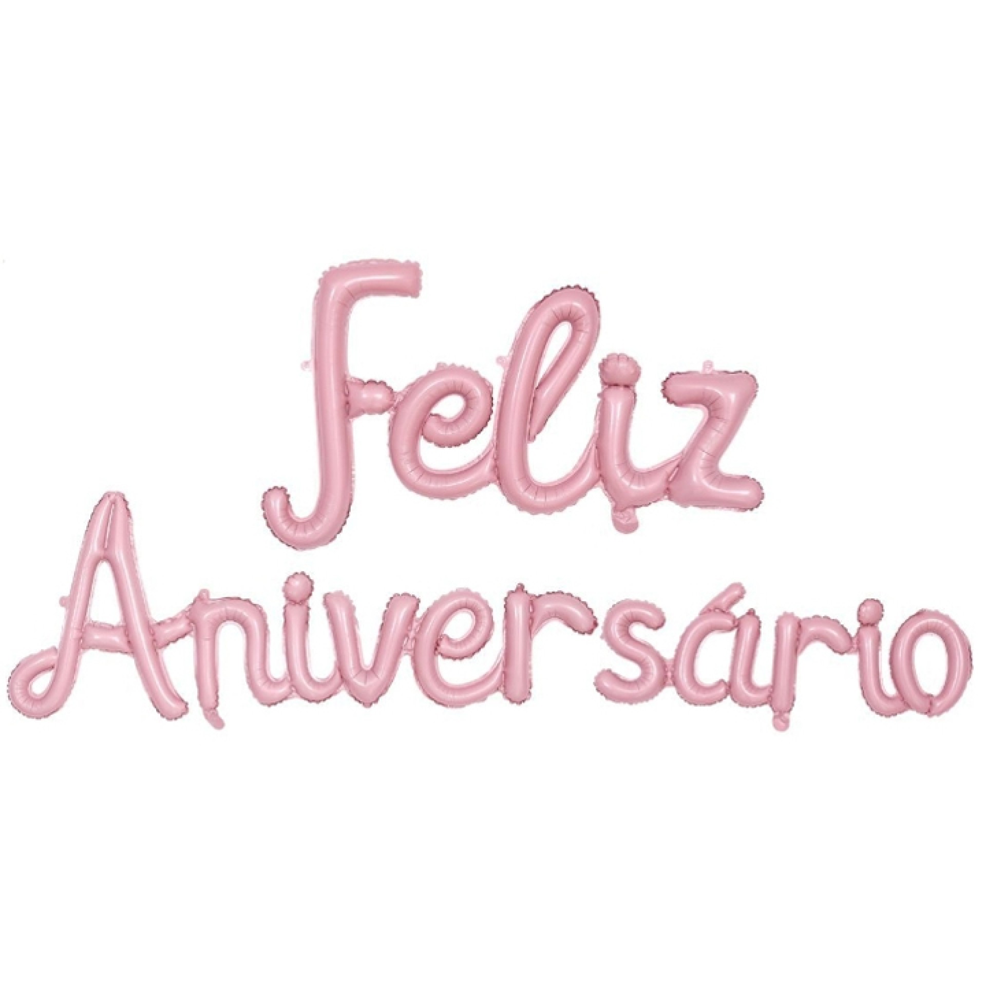 Balões Feliz Aniversário Rosa