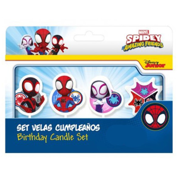 Velas Spidey 4 Unid