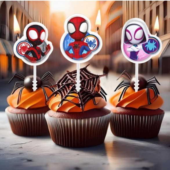 Velas Spidey 4 Unid