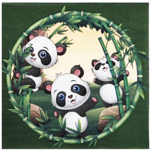Guardanapos Panda da Floresta 16 Unid