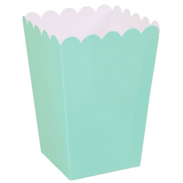 Caixas Pipocas Verde Menta Pequenas 6 Unid