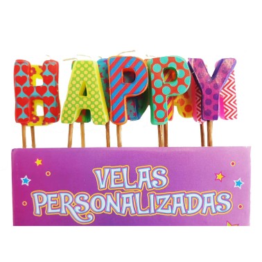 Velas Happy Birthday coloridas