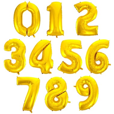 Balo Numero Foil Dourado 86CM