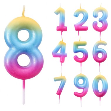 Velas Numeros Rainbow