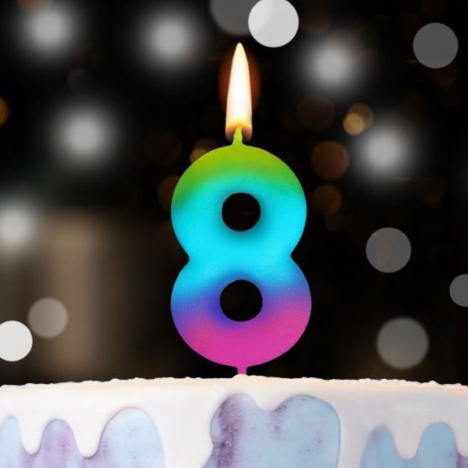 Velas Numeros Rainbow Gummy