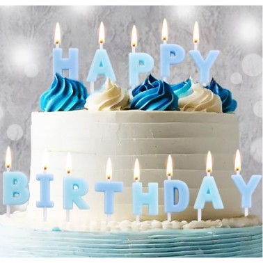 Velas Happy Birthday Blue