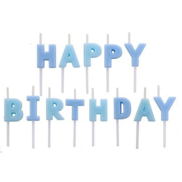 Velas Happy Birthday Blue