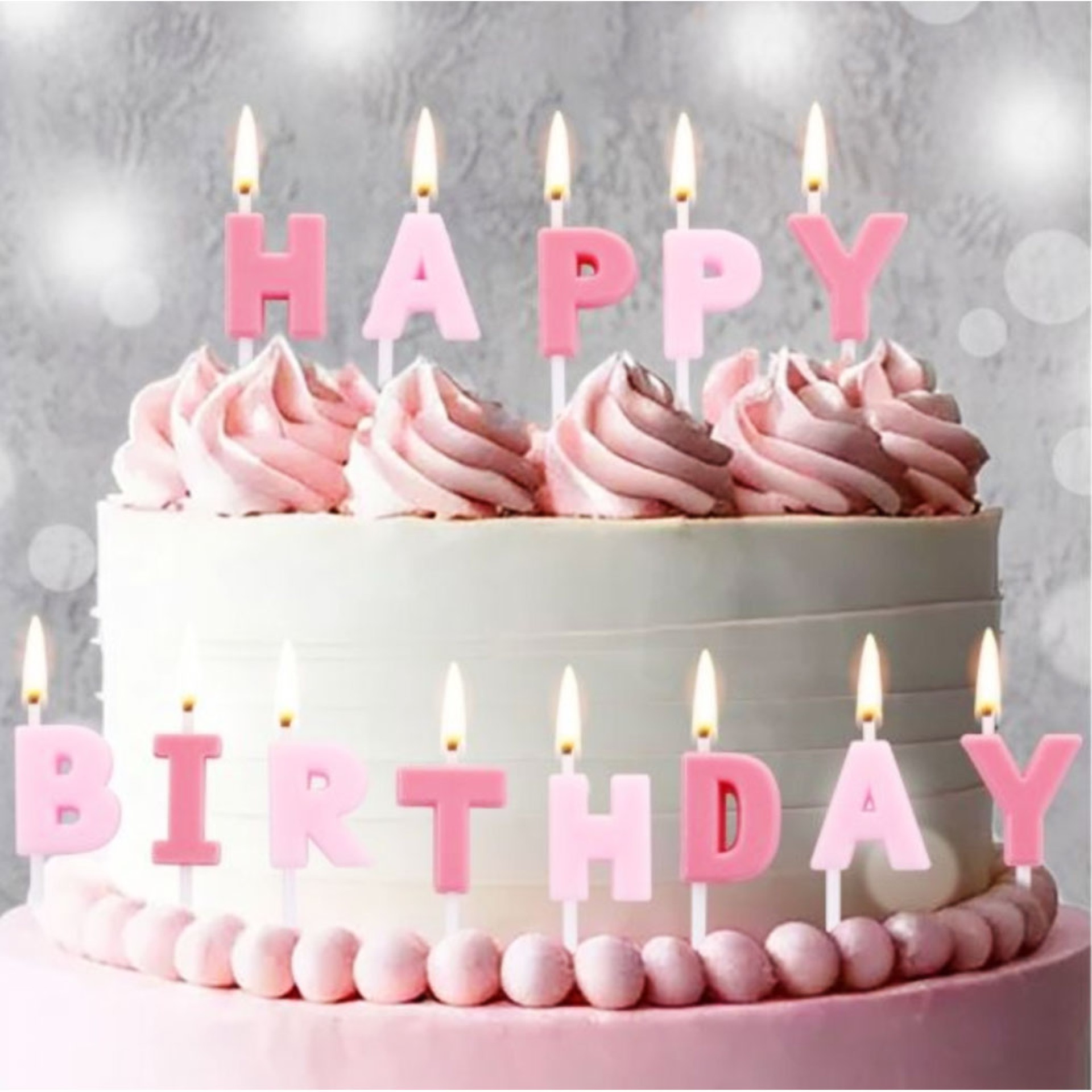 Velas Happy Birthday Pink