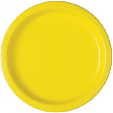 Pratos Amarelos Neon 8 Unid