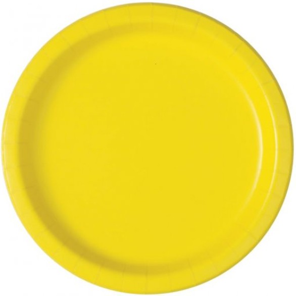 Pratos Amarelos Neon 8 Unid