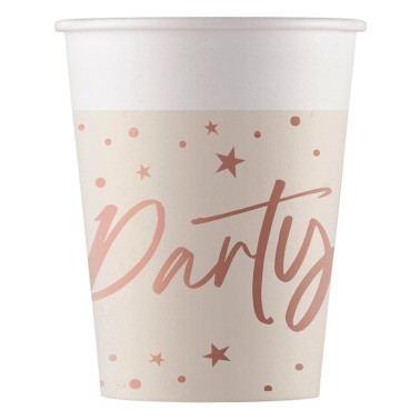 Copos Rose Gold Party 8 Unid