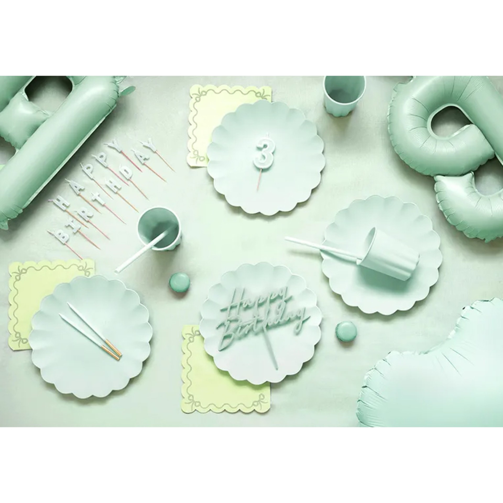 Set 12 Velas Verde e Dourado