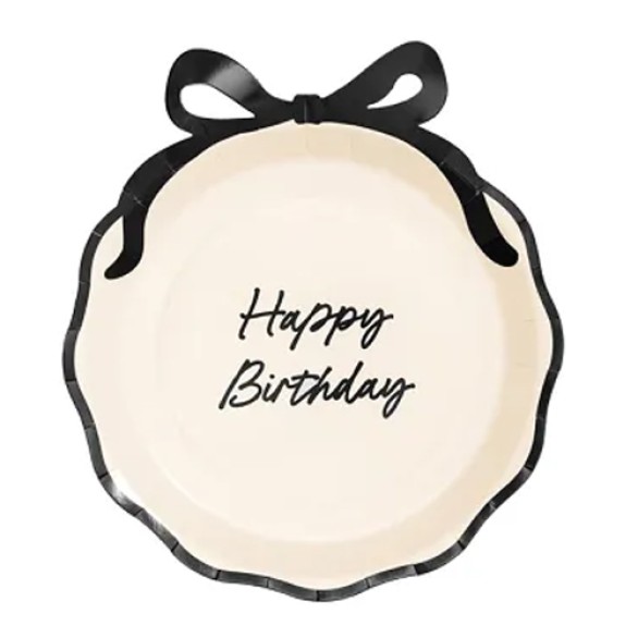 Pratos Laço Happy Birthday 6un