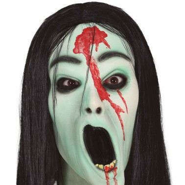 Mscara Menina Fantasma com Cabelo