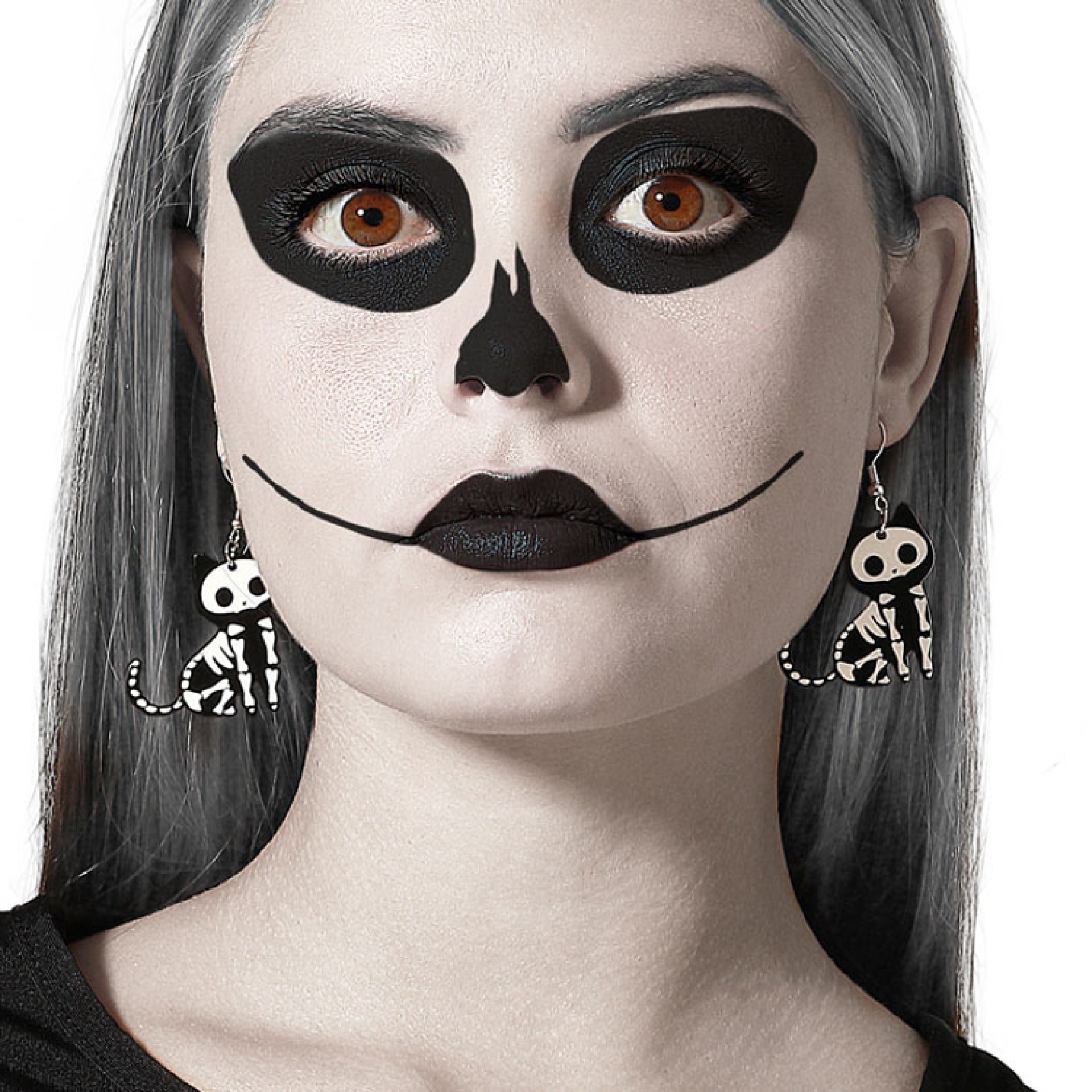 Brincos Gato Esqueleto