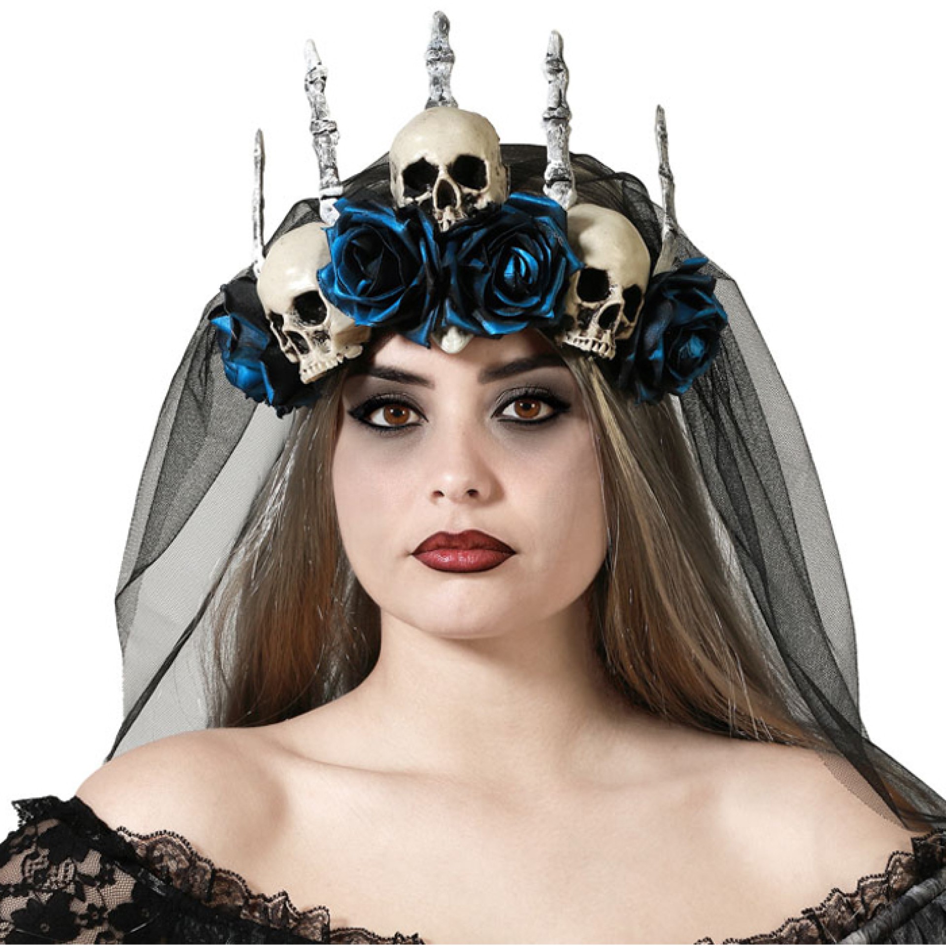 Véu Caveiras de Halloween