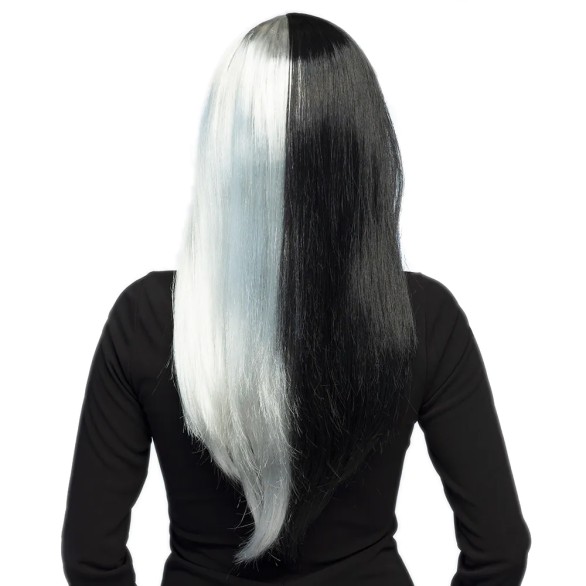 Peruca Lisa Branco e Negro