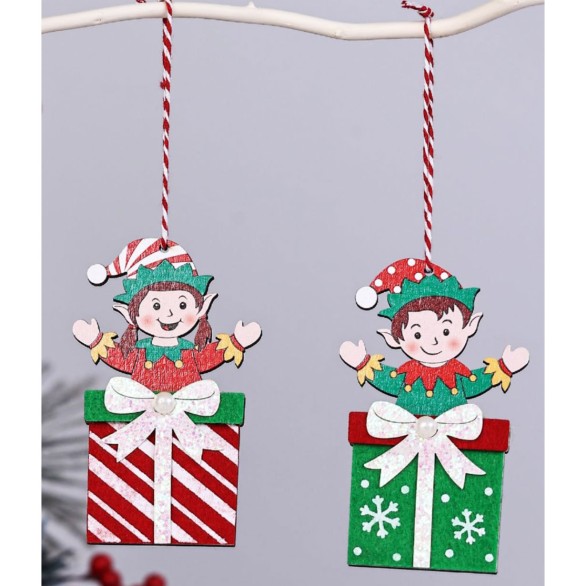 Pendente Natal Duende no Presente Sortido