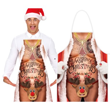 Avental Pai Natal com Rena