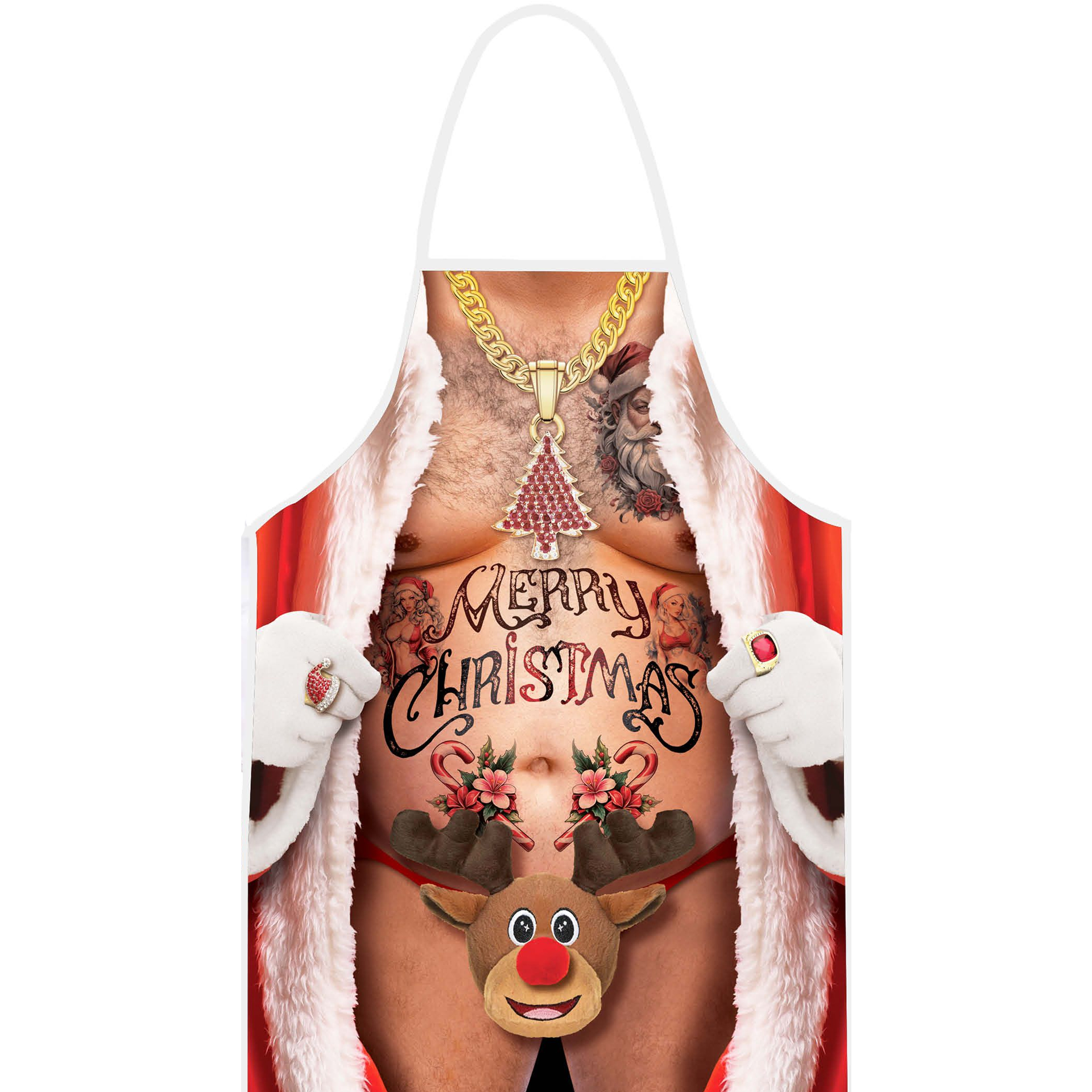 Avental Pai Natal com Rena