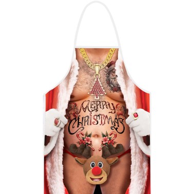 Avental Pai Natal com Rena