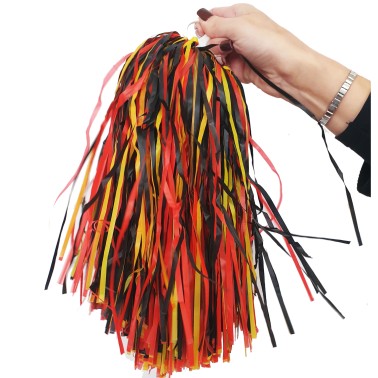 Pom Pom Preto Laranja Amarelo Unid.