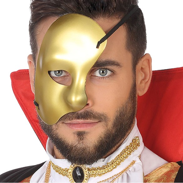 Mascara Fantasma da Opera Dourada