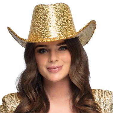 Chap�u Rodeo Dourado Glamour