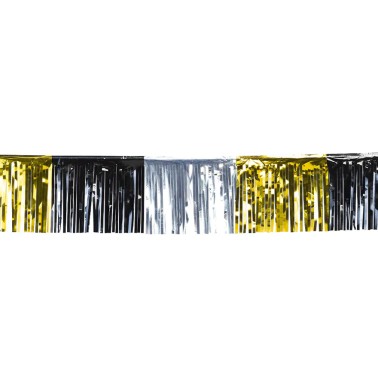 Franja Metalizada Ouro Prata e Preto