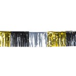 Franja Metalizada Ouro Prata e Preto