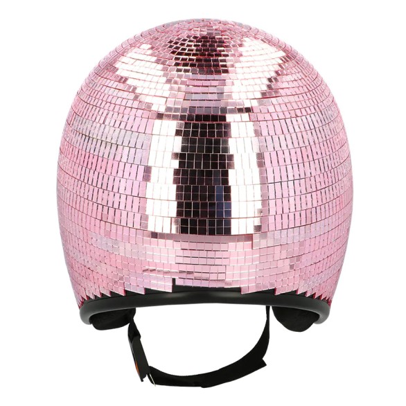 Capacete Disco Bola de Espelhos Rosa