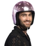 Capacete Disco Bola de Espelhos Rosa