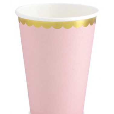 Copos Rosa Ouro 6 Unid